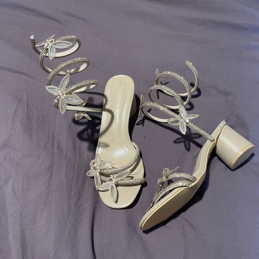 Butterfly  Beige Strappy Heels